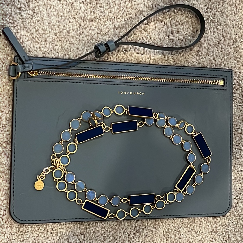 Tory Burch Necklace *AND* Leather Pouch